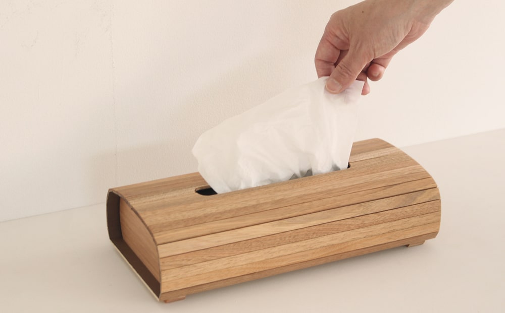 ティッシュボックス（胡桃）